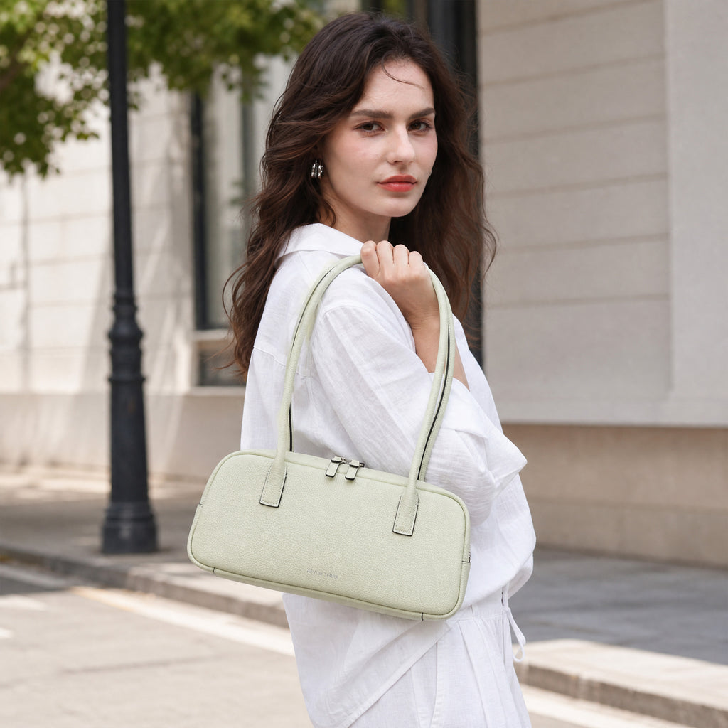 Suede Cut-Out Handle Tote Bag 4