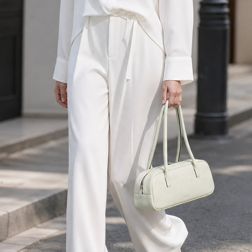 Suede Cut-Out Handle Tote Bag 4