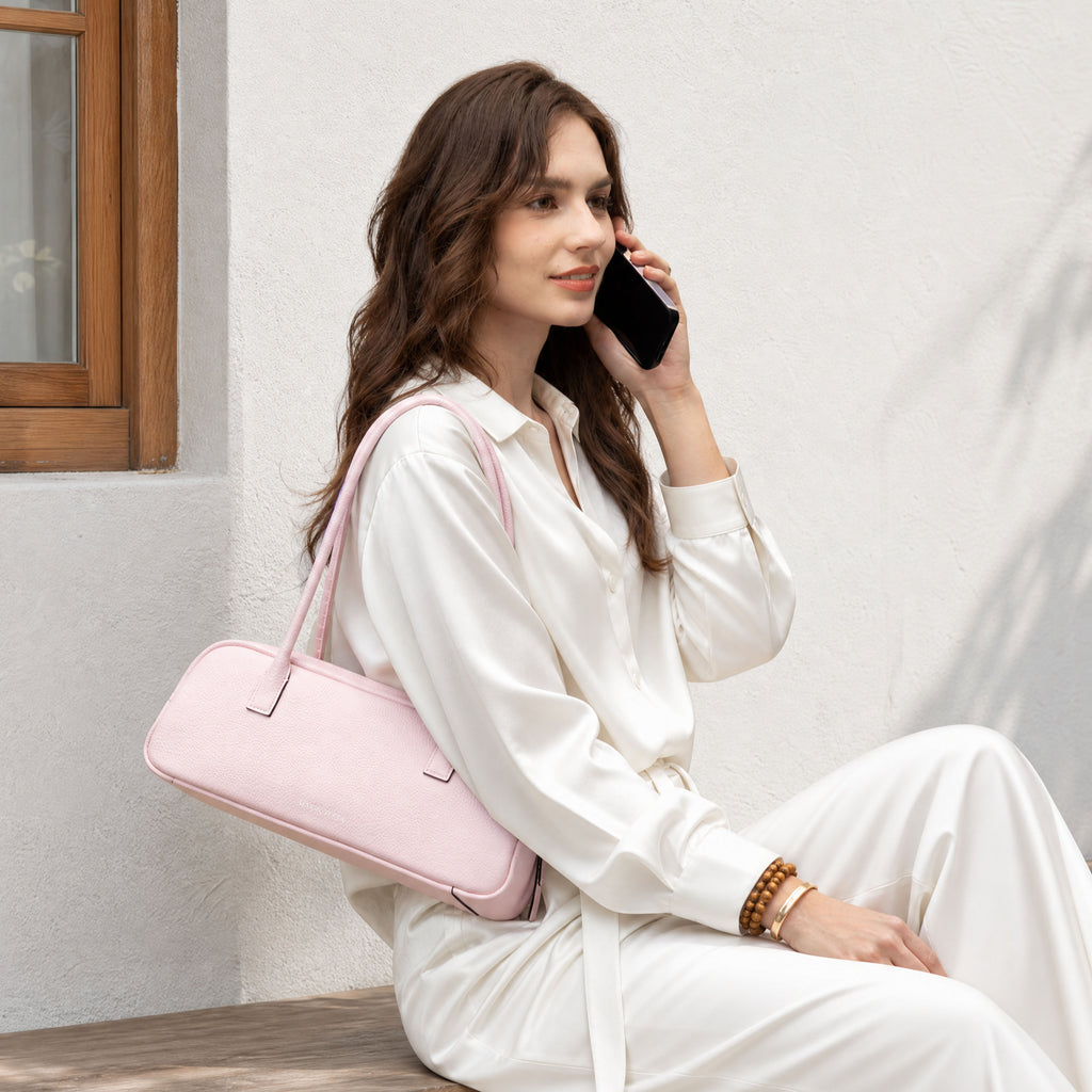 Suede Cut-Out Handle Tote Bag 2-2