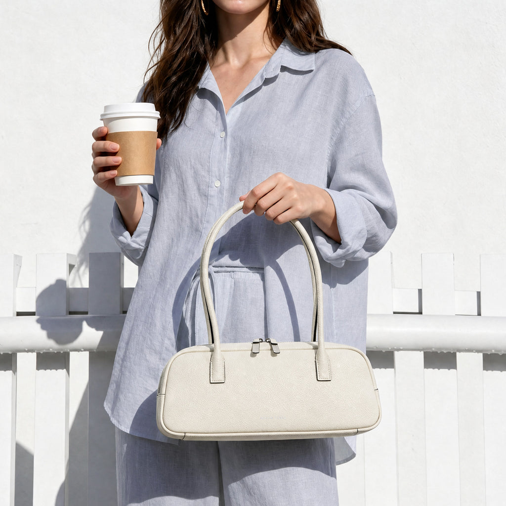 Suede Cut-Out Handle Tote Bag 2-1