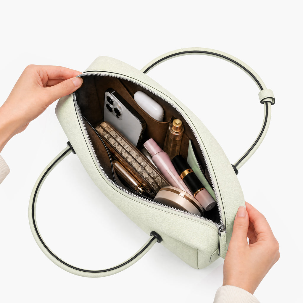 Suede Cut-Out Handle Tote Bag 3