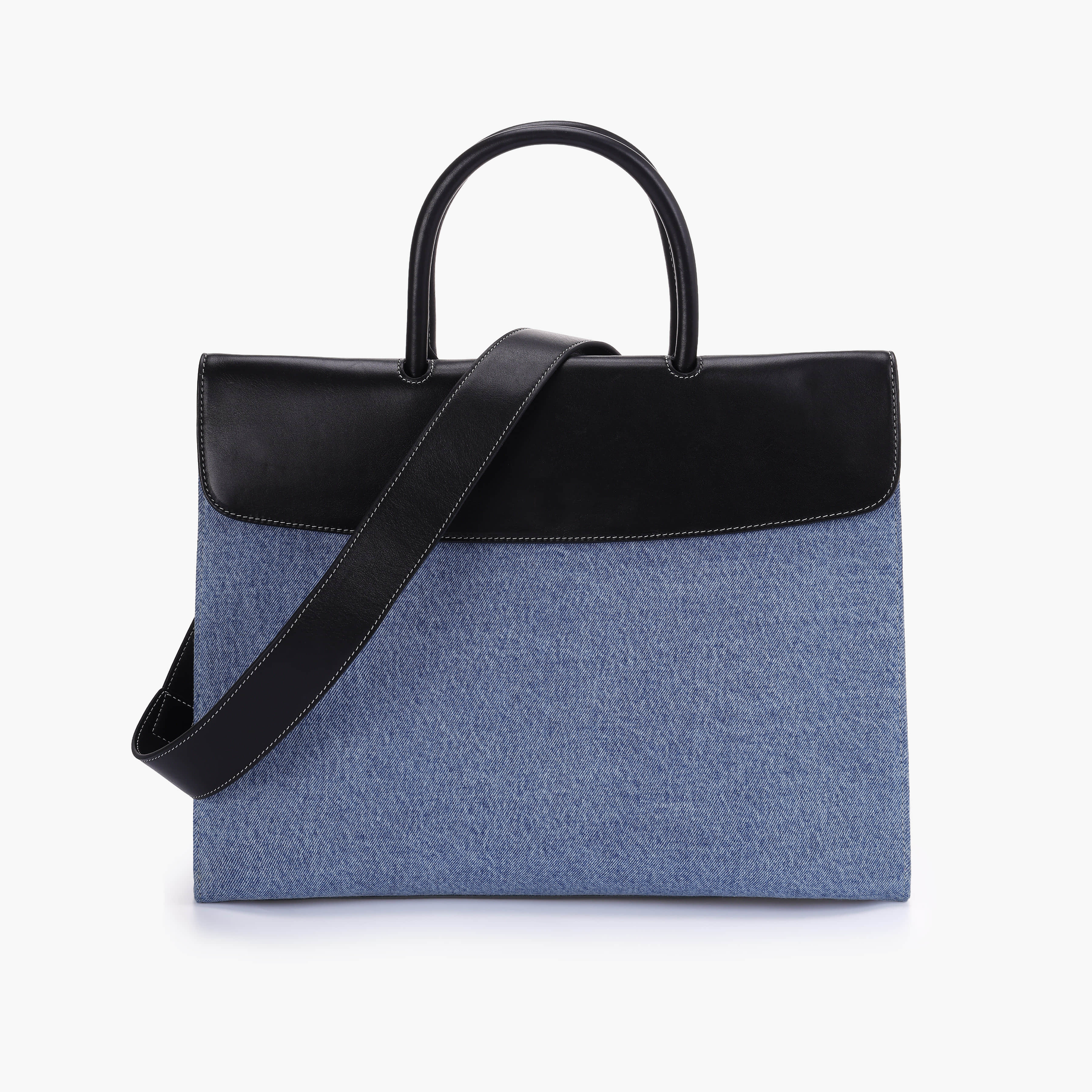 Civis Structured Briefcase Denim Blue