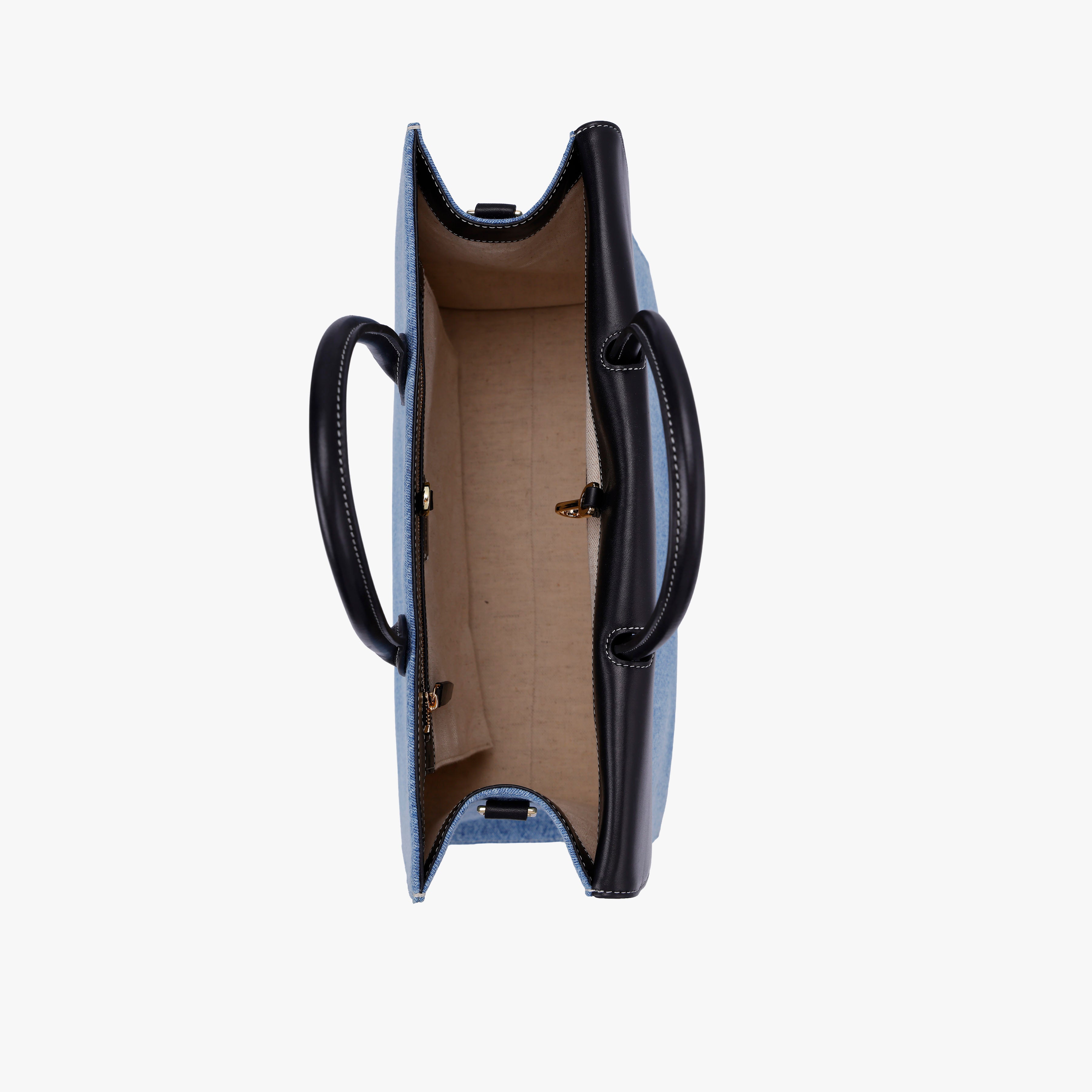 Civis Structured Briefcase Denim Blue