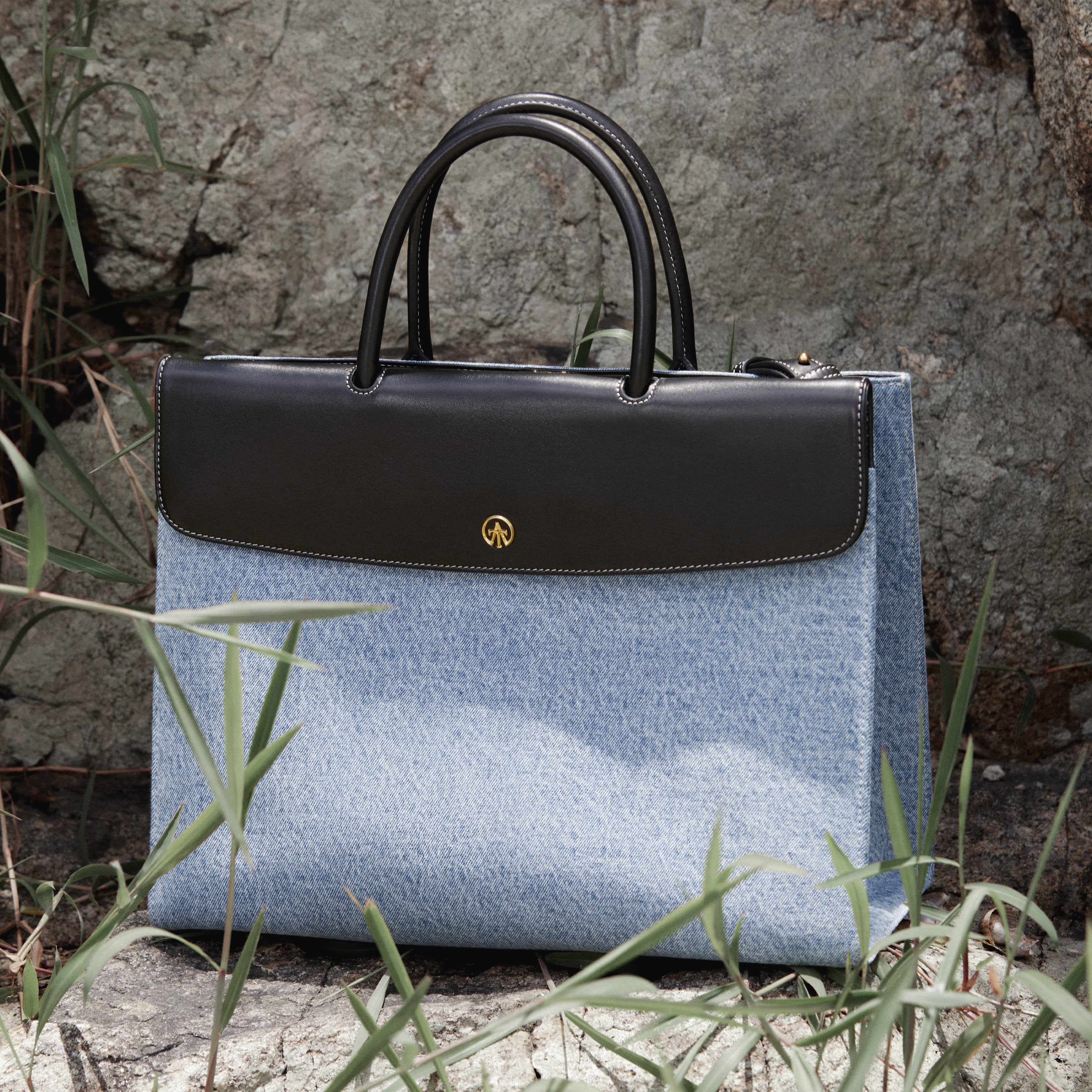 Civis Structured Briefcase Denim Blue